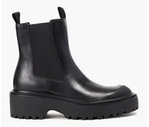 Rubber-trimmed leather Chelsea boots - Black