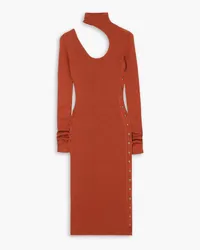 Petar Petrov Fineas cutout ribbed silk midi dress - Red Red