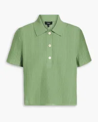 Theory Ribbed cotton-blend polo shirt - Green Green