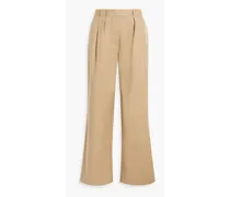 Lydia organic cotton-blend wide-leg pants - Neutral