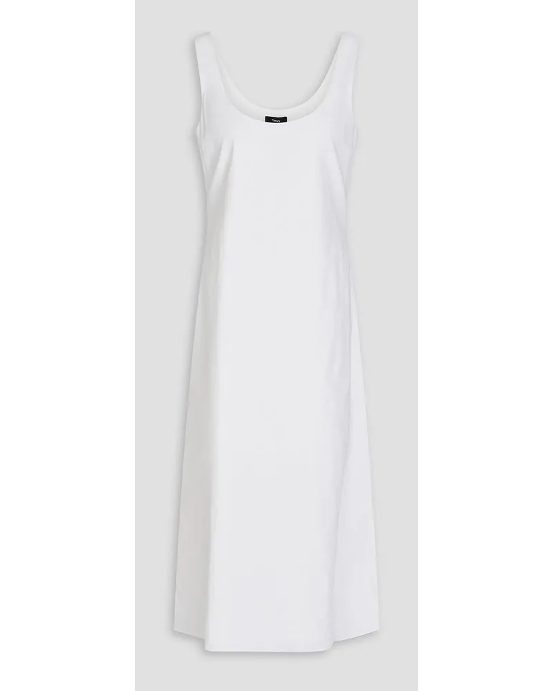 Theory Linen-blend midi dress - White White