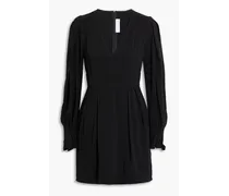 Pleated shantung mini dress - Black