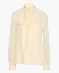 Moschino Pussy-bow silk-chiffon shirt - White White