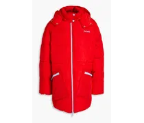 Quilted padded shell hooded coat - Red