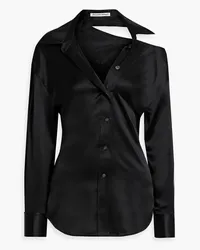 Alexander Wang Cutout silk-satin shirt - Black Black