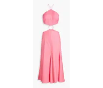 Nadeesha embellished cutout woven midi dress - Pink