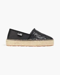 Moschino Woven leather platform espadrilles - Black Black