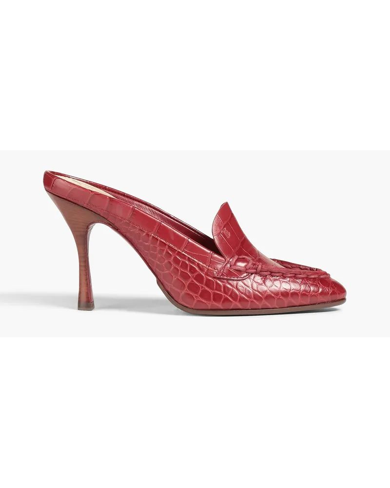 TOD'S Croc-effect leather mules - Red Red
