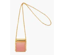 Rockstud gold-tone and enamel lipstick holder - Pink