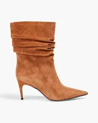 Sergio Rossi Gathered suede ankle boots - Brown Brown