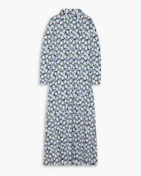 RIXO Elise floral-print stretch-jersey midi dress - Blue Blue