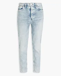 RE/DONE 90s cropped distressed high-rise skinny jeans - Blue Blue