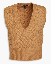 Rag & Bone Elizabeth cable-knit wool, cotton and alpaca-blend vest - Brown Brown