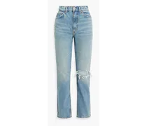 70s distressed high-rise straight-leg jeans - Blue