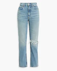 RE/DONE 70s distressed high-rise straight-leg jeans - Blue Blue