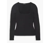 Asher ribbed-knit top - Black