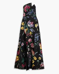 Marchesa Strapless brocade gown - Black Black