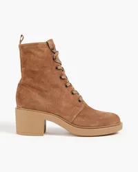 Gianvito Rossi Foster lace-up suede ankle boots - Brown Brown