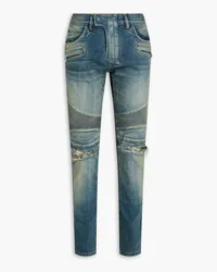 Balmain Distressed faded denim jeans - Blue Blue