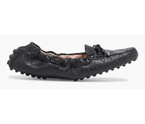Alber Elbaz Heaven Laccetto logo-embossed leather loafers - Black