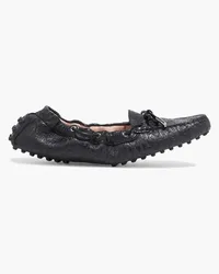 TOD'S Alber Elbaz Heaven Laccetto logo-embossed leather loafers - Black Black