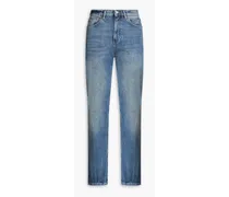 Emilie faded high-rise straight-leg jeans - Blue