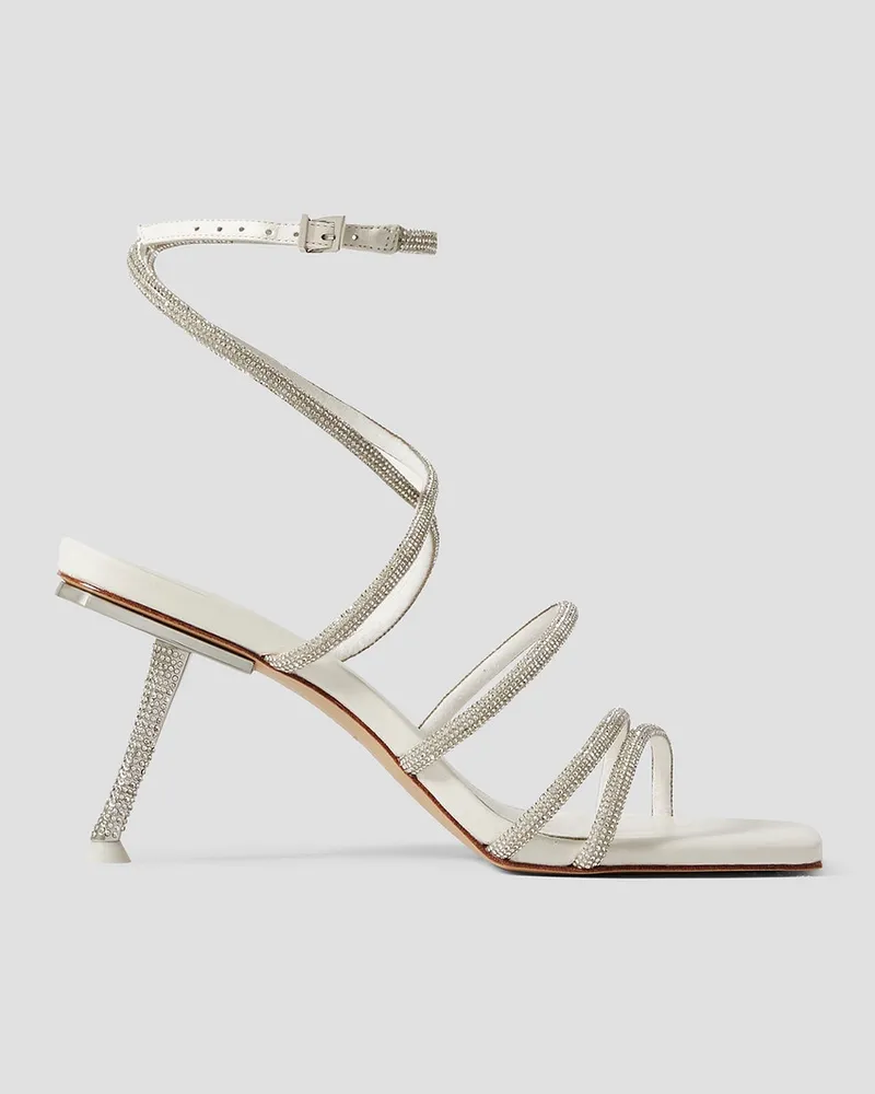 Cult Gaia Isa crystal-embellished faux leather sandals - White White