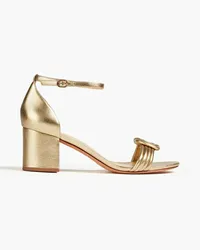 Alexandre Birman Vicky 60 twist-front metallic leather sandals - Metallic Metallic