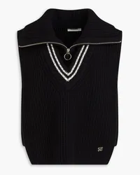 Sandro Ribbed wool-blend dickey - Black Black