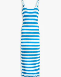 Solid and Striped The Kimberly striped ribbed-knit midi dress - Blue Blue