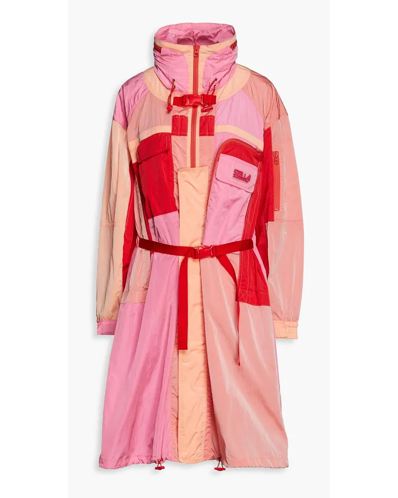 Stella McCartney Belted color-block shell coat - Pink Pink