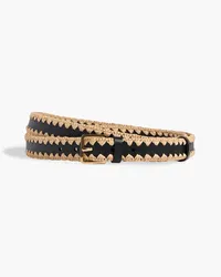 Altuzarra Whipstitched raffia and leather belt - Black Black