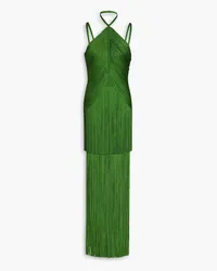 Hervé Léger Fringed ponte gown - Green Green