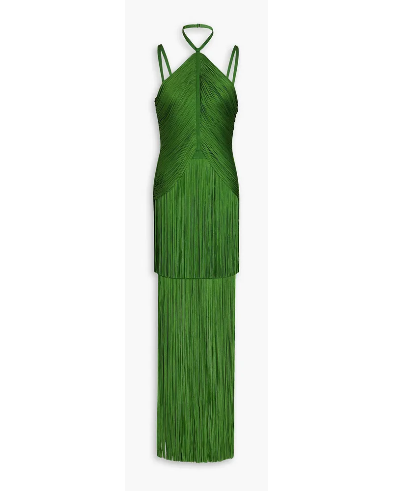 Hervé Léger Fringed ponte gown - Green Green