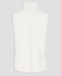 Missoni Crochet-knit wool-blend turtleneck top - White White