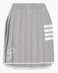 Thom Browne Hector Icon pleated jacquard-knit wool-blend mini skirt - Gray Gray