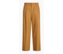 Pleated TENCEL™-blend will wide-leg pants - Brown
