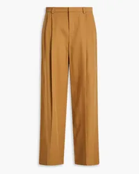 Vince Pleated TENCEL™ Lyocell-blend twill wide-leg pants - Brown Brown