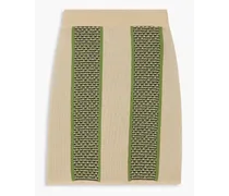 Jacquard-knit merino wool mini skirt - Neutral
