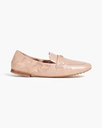 Tory Burch Embellished watersnake loafers - Neutral Neutral