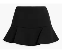 Skirt-effect ruffled ponte shorts - Black