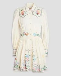 Zimmermann Embroidered cotton mini shirt dress - White White