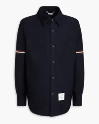 Thom Browne Wool-blend twill overshirt - Blue Blue