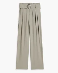 IRO Orida belted herringbone jacquard wide-leg pants - Gray Gray