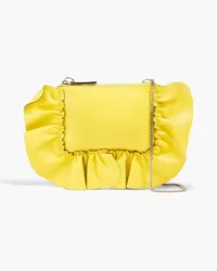 RED Valentino Ruffled leather shoulder bag - Yellow Yellow