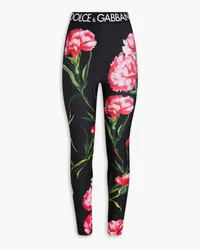 Dolce & Gabbana Floral-print stretch-jersey leggings - Black Black