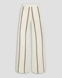 Tory Burch Striped piqué track pants - White White