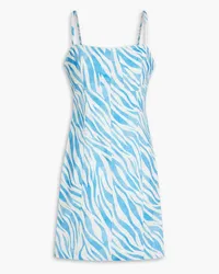 Derek Lam Blair zebra-print cotton-blend mini dress - Blue Blue