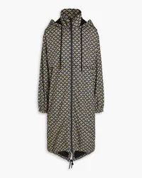 Paco Rabanne Printed hooded raincoat - Blue Blue