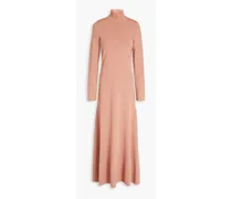 Cutout stretch-knit turtleneck maxi dress - Pink